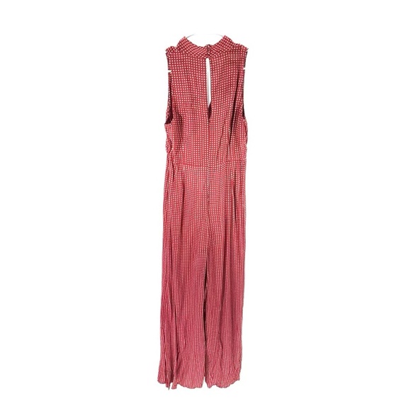 MAEVE | 6 Red Print Frida Mock Neck Jumpsuit Anthropologie - Picture 1 of 13